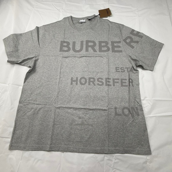 Burberry Mens Horseferry Print Grey Cotton Oversized T-Shirt 8084333 XXL NEW